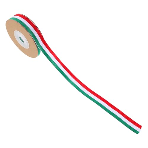 WEKAMOS Gestreiftes Geschenkband Rot Weiß Grün Polyesterband Vielseitig für Trophäen Blumensträuße Diy Basteln und Geschenkverpackung mit Präziser und Modernem Design von WEKAMOS