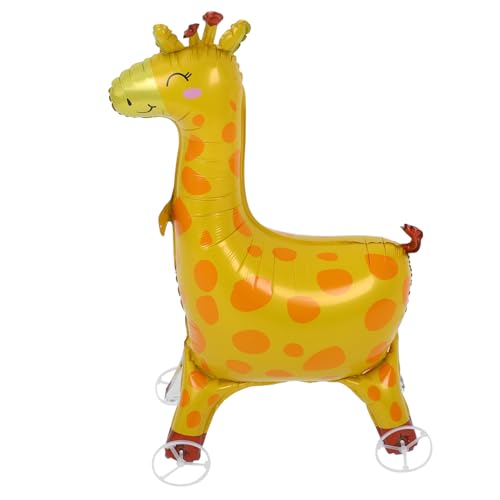 WEKAMOS Giraffenballon Bauernhof Ballons Geburtstagsdekorationen Mit Tiermotiven Ballons Zum Thema Dschungel Ballon-tiere-kit Folienballons Mit Animal-print Aluminiumfolie Yellow von WEKAMOS