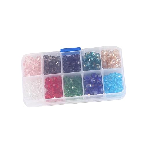 WEKAMOS Glasperlen Bicone ca Bunte Spacer Perlen für Schmuckherstellung Armband Halskette Zubehör mit Aufbewahrungsbox WEKAMOS Glasperlen Bicone ca Bunte Spacer Perlen für Schmuckherstellung Armband Halskette Zubehör mit Aufbewahrungsbox von WEKAMOS