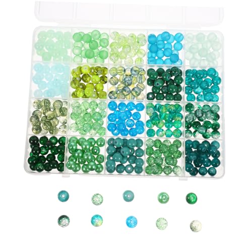 WEKAMOS Glasperlen Grün mit Großem Loch Runde Dekorative Perlen für Schmuckherstellung DIY Armband Halskettenperlen Sortiertes Bastelset mit Aufbewahrungsbox WEKAMOS Glasperlen Grün mit Großem Loch Runde Dekorative Perlen für Schmuckherstellung DIY Armband Halskettenperlen Sortiertes Bastelset mit Aufbewahrungsbox von WEKAMOS