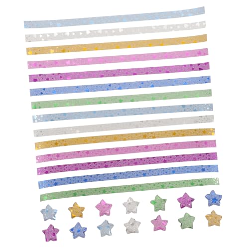 WEKAMOS Glitzernde Origami Papierstreifen mit Stern Herzmotiven Dekorative Bastelstreifen für DIY Papiersterne Buntes Faltpapier für Handarbeit Partydeko Geschenkgestaltung WEKAMOS Glitzernde Origami Papierstreifen mit Stern Herzmotiven Dekorative Bastelstreifen für DIY Papiersterne Buntes Faltpapier für Handarbeit Partydeko Geschenkgestaltung von WEKAMOS