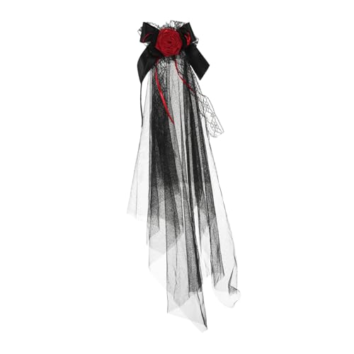WEKAMOS Gothic Haarschmuck mit Schwarzem Netzschleier und Realistischen Rosen Langlebiges Stirnband für Halloween Ghost Bride Kostüm Vielseitig Einsetzbar für Gothic-partys und WEKAMOS Gothic Haarschmuck mit Schwarzem Netzschleier und Realistischen Rosen Langlebiges Stirnband für Halloween Ghost Bride Kostüm Vielseitig Einsetzbar für Gothic-partys und von WEKAMOS