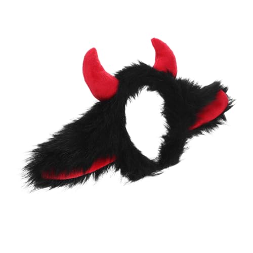 WEKAMOS Gothic Yak Horns Stirnband Verstellbar Realistisch Ox Horn Haarreif Für Halloween Cosplay Maskerade Erwachsene Schwarz Rot WEKAMOS Gothic Yak Horns Stirnband Verstellbar Realistisch Ox Horn Haarreif Für Halloween Cosplay Maskerade Erwachsene Schwarz Rot von WEKAMOS