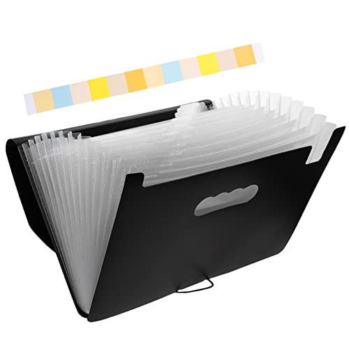 WEKAMOS Großer Fächermappe Aktenordner mit Fächern und Deckel Vielseitiger Office Organizer für Dokumente Belege Quittungen und Papiere Tragbarer und Leichter Büro Ordner für Schreibtisch von WEKAMOS