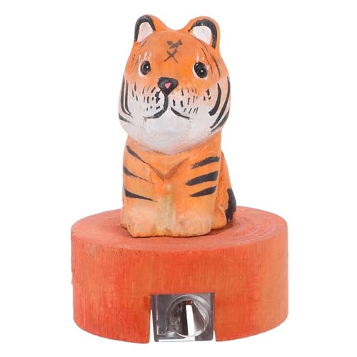 WEKAMOS Handlicher Holz-bleistiftspitzer Tigerform Manuell Robust Präzise Tragbar für Schule Zuhause Reise Niedliches Tiger-design als Dekoratives Schreibwaren-accessoire von WEKAMOS