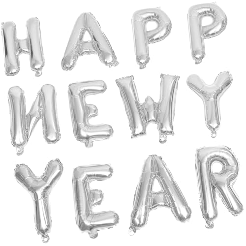 WEKAMOS Happy Year Folienballons Silberne Buchstaben Party Dekoration Luftballons Helium Geeignet Festliche Neujahrsdeko für Feier Jubiläum Zusammenkünfte WEKAMOS Happy Year Folienballons Silberne Buchstaben Party Dekoration Luftballons Helium Geeignet Festliche Neujahrsdeko für Feier Jubiläum Zusammenkünfte von WEKAMOS