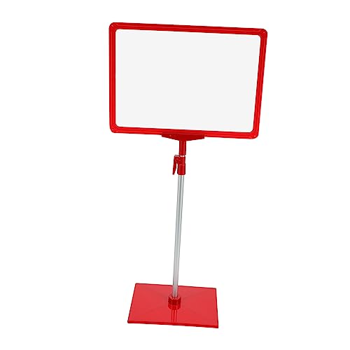 WEKAMOS Höhenverstellbarer Poster Display Stand aus Transparentem PVC und Abs Rostfrei Moderner Aluminiumrahmen für Werbung und Preisschilder für Supermarkt und Schalter von WEKAMOS