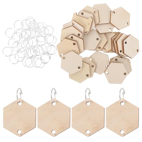 WEKAMOS Holzanhänger Unbemalte Holzscheiben mit Metallringen für DIY Bastelprojekte Vielseitige Handwerkskunst Dekoration für Zuhause und WEKAMOS Holzanhänger Unbemalte Holzscheiben mit Metallringen für DIY Bastelprojekte Vielseitige Handwerkskunst Dekoration für Zuhause und von WEKAMOS