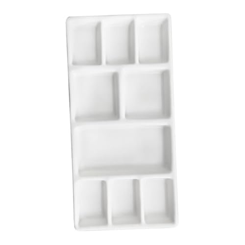 WEKAMOS Keramik Mischpalette Rechteckig Weiß Malpalette Acrylfarben Öl Aquarell Künstlerpalette Leichtes Material Einfach zu Reinigen Für Maler Hobby Künstler von WEKAMOS
