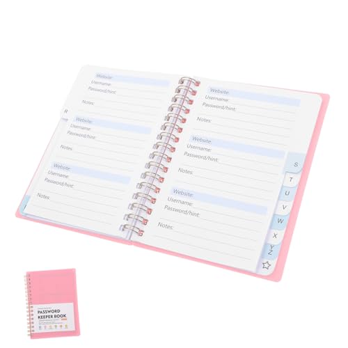 WEKAMOS Kleines Passwortbuch mit Alphabetischen Registerkarten Praktischer Organizer für Website Logins Format Tragbares Notizbuch für Sichere Passwortverwaltung zu Hause Büro von WEKAMOS