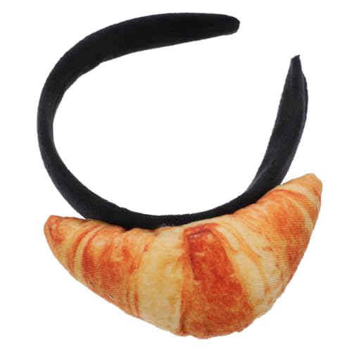 WEKAMOS Kreatives Croissant Haarband für Partys Lustiges Simulation Food Kopfschmuck Einzigartige Kopfbedeckung für Karneval und Cosplay Bequemes und Weiches Material für Fotos und von WEKAMOS