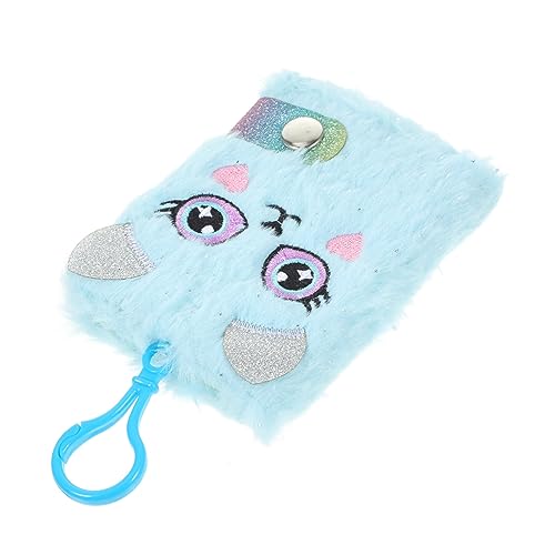 WEKAMOS Kreatives Mini Notizbuch mit Plüsch Einhorn Anhänger Handliches Tagebuch für Schule und Büro für Schüler und Jugendliche Schreibmaterial für Unterwegs Blau von WEKAMOS