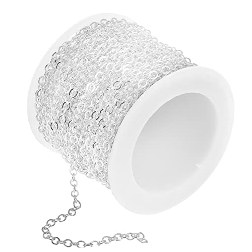 WEKAMOS Kupfer Kreuzkette DIY Schmuckkette Silberfarben Flachkette Schmuckzubehör Bastelkette für Armbänder Halsketten Anhänger Herstellung WEKAMOS Kupfer Kreuzkette DIY Schmuckkette Silberfarben Flachkette Schmuckzubehör Bastelkette für Armbänder Halsketten Anhänger Herstellung von WEKAMOS