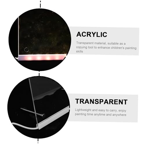 WEKAMOS LED Leucht Zeichenbrett für Transparentes Wiederverwendbares DIY Schreibbrett mit Bunten Stiften Leuchtende Notiztafel für Schule Büro und Zuhause von WEKAMOS