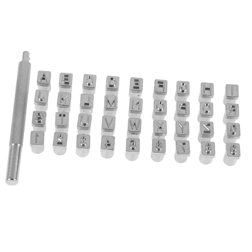 WEKAMOS Lederstempel Buchstaben Zahlen mit Edelstahlgriff DIY Lederhandwerk Prägewerkzeug für Taschen Gürtel und Zubehör von WEKAMOS