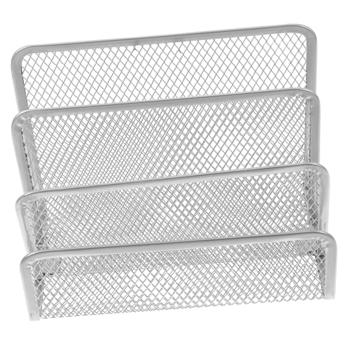 WEKAMOS Metallischer Briefablage Organizer mit Drei Fächern Platzsparender Schreibtischständer für Bücher Dokumente und für Büro Zuhause und Bibliothek Silberfarben WEKAMOS Metallischer Briefablage Organizer mit Drei Fächern Platzsparender Schreibtischständer für Bücher Dokumente und für Büro Zuhause und Bibliothek Silberfarben von WEKAMOS