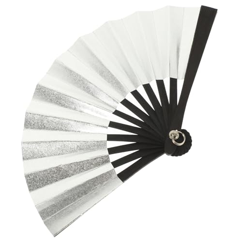 WEKAMOS Mini Faltender Papierfächer für Vintage Handfächer als Fotorequisiten und Partydekoration Puppenhaus Zubehör Silber von WEKAMOS