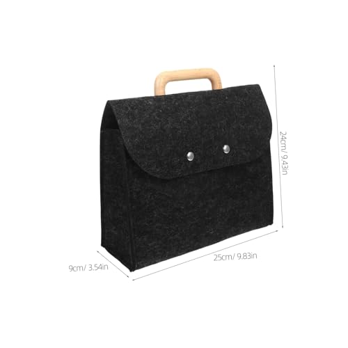 WEKAMOS Minimalistische Filz Business Tote Tasche mit Holzgriff Große Kapazität Weicher Griff Vielseitige Tragetasche für Büro Arbeit und Freizeit Dunkelgrau WEKAMOS Minimalistische Filz Business Tote Tasche mit Holzgriff Große Kapazität Weicher Griff Vielseitige Tragetasche für Büro Arbeit und Freizeit Dunkelgrau von WEKAMOS