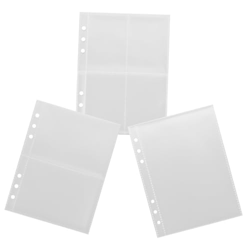 WEKAMOS Nachfüllseiten mit Einseitigen Fächern Karten pro Seite Halbtransparente Matte Klarsichtfolien Praktische Sammelkarten Album Ersatzseiten für Ringordner von WEKAMOS