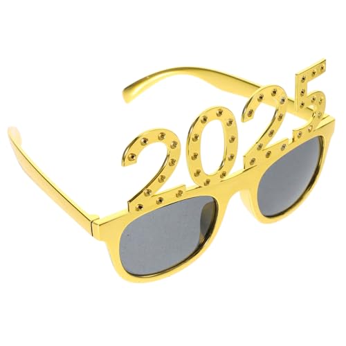 WEKAMOS Neujahrs Party Brille mit Goldfarbenem Diamantbesetztem Rahmen Quadratische Fotorequisite für Silvester Abschlussfeier und Firmenfeier Stylische Auffällige Partybrille ohne Gläser WEKAMOS Neujahrs Party Brille mit Goldfarbenem Diamantbesetztem Rahmen Quadratische Fotorequisite für Silvester Abschlussfeier und Firmenfeier Stylische Auffällige Partybrille ohne Gläser von WEKAMOS