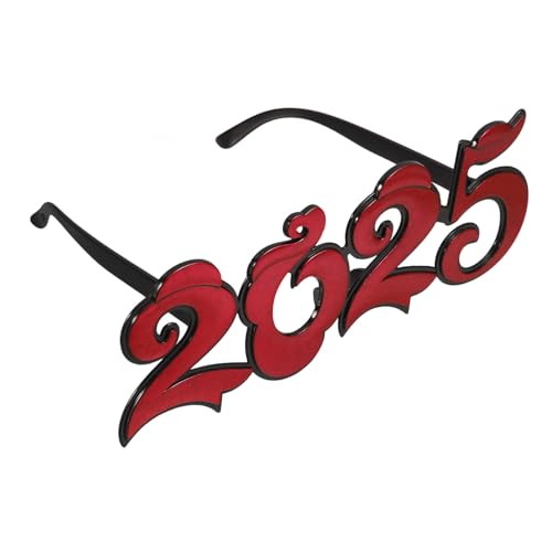 WEKAMOS Neujahrsbrille aus Strapazierfähigem Pc Material Leuchtende Partybrille für Silvester und Jahreswechsel Auffälliges Design für Erwachsene Perfektes Fotoaccessoire und Feierdeko von WEKAMOS