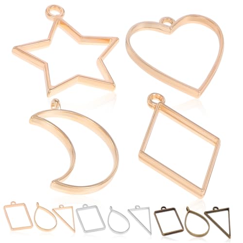 WEKAMOS Offene Geometrische Lünette Anhänger Teilig in Weiß Gold Antikbronze mit Grünem Klebeband Breit Metallrahmen für Epoxidharz Schmuck DIY und Bastelbedarf WEKAMOS Offene Geometrische Lünette Anhänger Teilig in Weiß Gold Antikbronze mit Grünem Klebeband Breit Metallrahmen für Epoxidharz Schmuck DIY und Bastelbedarf von WEKAMOS
