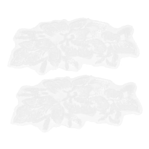 WEKAMOS Perlenstickerei Applikationen Blumen Patches für Kleidung Bestickte Stoffblumen Aufnäher zum Aufnähen Weiße Dekorative Flicken für DIY Kleidung Mäntel und Hosen von WEKAMOS