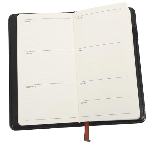 WEKAMOS Planer Notizbuch mit Wochenübersicht Langlebiges Leichtes Tagesplaner Notizheft für Büro Zuhause Reisen Schwarzes Journal zur Terminkoordination und Gewohnheitsentwicklung von WEKAMOS