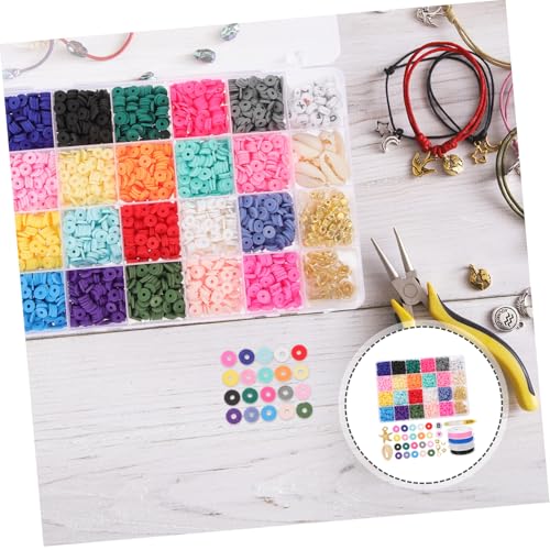 WEKAMOS Polymer Clay Beads Farben Flach Perlen mit Elastikschnur für Armband Halskette Schmuck Basteln DIY Zubehör Leicht Langlebig WEKAMOS Polymer Clay Beads Farben Flach Perlen mit Elastikschnur für Armband Halskette Schmuck Basteln DIY Zubehör Leicht Langlebig von WEKAMOS