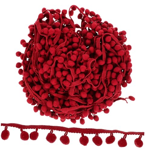 WEKAMOS Pom Pom Borte Breit Weinrote Bommel Elastische Fransenborte für Vorhangnähen Kleidung DIY Basteldekoration Vielseitiger Pompom schmuck WEKAMOS Pom Pom Borte Breit Weinrote Bommel Elastische Fransenborte für Vorhangnähen Kleidung DIY Basteldekoration Vielseitiger Pompom schmuck von WEKAMOS