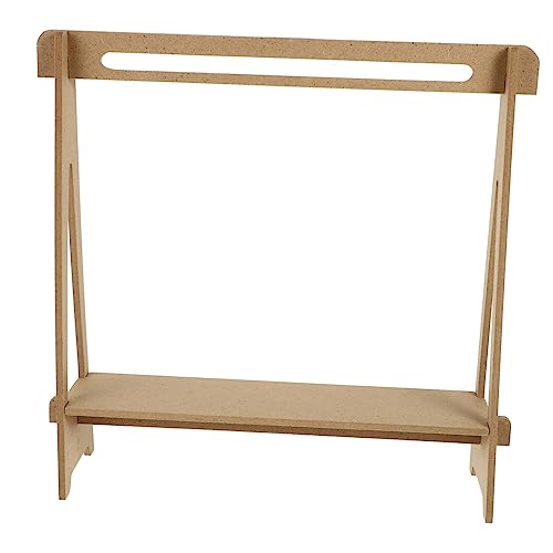 WEKAMOS Puppen Kleiderständer aus Holz DIY Kleidung Rack für Puppenhaus Dekorativer Kleidungshalter für Puppen Platzsparendes Zubehör Hochwertiges Holzmaterial von WEKAMOS