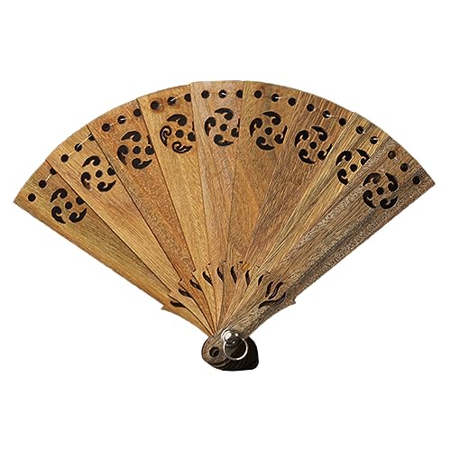 WEKAMOS Retro Fächer Ornament Grünem Sandelholz Handgefertigter Tragbarer Fächer Anhänger Vielseitige Dekoration für Auto Tasche und Schlüsselbund Perfektes für von WEKAMOS