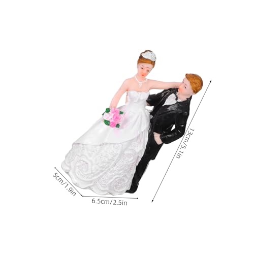 WEKAMOS Romantische Resin Brautpaar Figurine Hochzeitstorten Dekoration Stilvolle Braut und Bräutigam Statue für Hochzeitsfeier Brautparty und Jubiläumsfeier Einfach zu Platzieren und von WEKAMOS