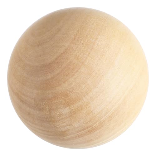 WEKAMOS Runde Holzkugel DIY Bastelball Massivem Holz für Kreative Projekte für Dekoration und Kunsthandwerk Unbehandelt und Splitterfrei von WEKAMOS