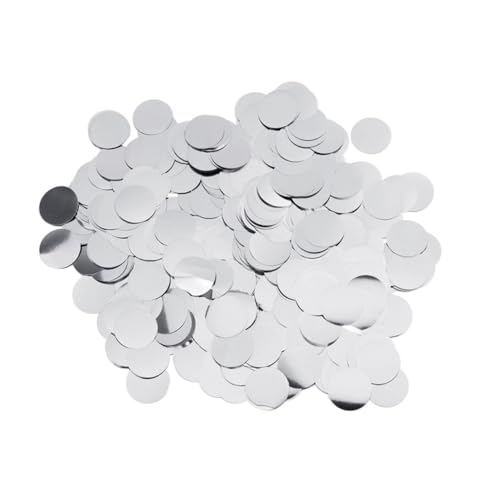 WEKAMOS Rundes Aluminiumfolie Konfetti Silber Glänzendes Party Tischkonfetti Pailletten Streudeko Ballon Füller für Hochzeit Geburtstag Festival Feier von WEKAMOS