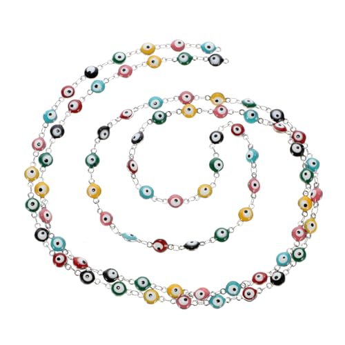WEKAMOS Schmuckkette Buntes Evil Eye Charms Perlen DIY Armband Halskette Zubehör für Damen Trauzeugin von WEKAMOS