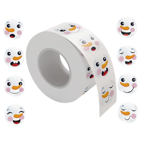 WEKAMOS Schneemann-Aufkleber Aufkleber für Taschen dekorative Siegelabziehbilder runde Feiertagsaufkleber Bunt von WEKAMOS