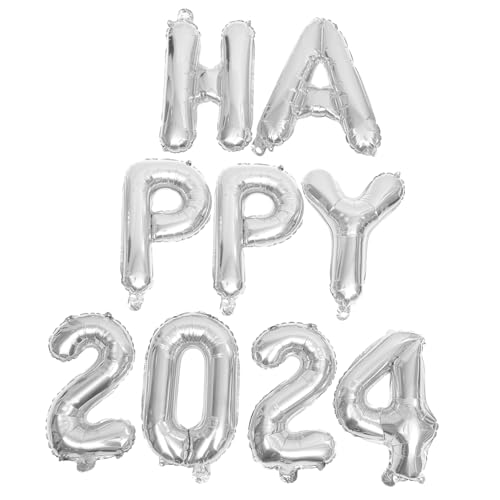 WEKAMOS Silber Folienballons Happy Zahlen Partydeko Neujahr Feier Deko Große Metallic Luftballons für Silvester Party Tisch Wanddekoration WEKAMOS Silber Folienballons Happy Zahlen Partydeko Neujahr Feier Deko Große Metallic Luftballons für Silvester Party Tisch Wanddekoration von WEKAMOS