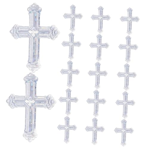WEKAMOS Silber Kreuz Konfetti Glitzer Tischdeko für Religiöse Feste Kommunion Taufe Hochzeit Babyparty Vielseitiges Event-konfetti Elegantes Strahlendes Design von WEKAMOS