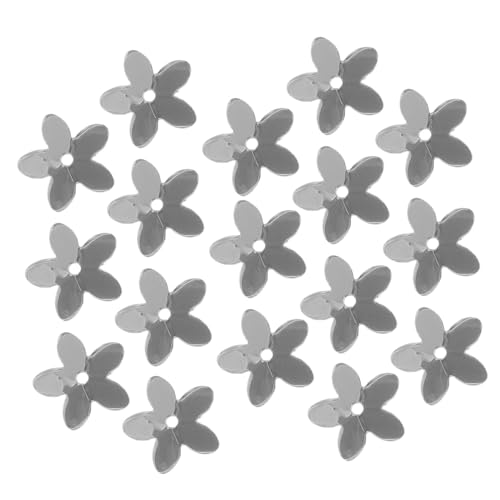WEKAMOS Silberne Lose PVC Fünfblättrige Blumen Pailletten für DIY Basteln Bekleidungsdekorationen Nähen Verzierungen Kreative Handwerksverwendung von WEKAMOS