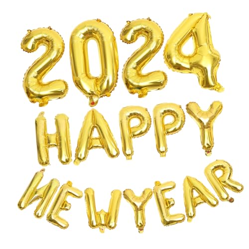WEKAMOS Silvester Folienballons Aluminiumfolie Luftballons Party Dekoration Gold Happy Year Neujahrs Feier Deko Großartige Fotorequisiten Festlicher Jahreswechsel von WEKAMOS