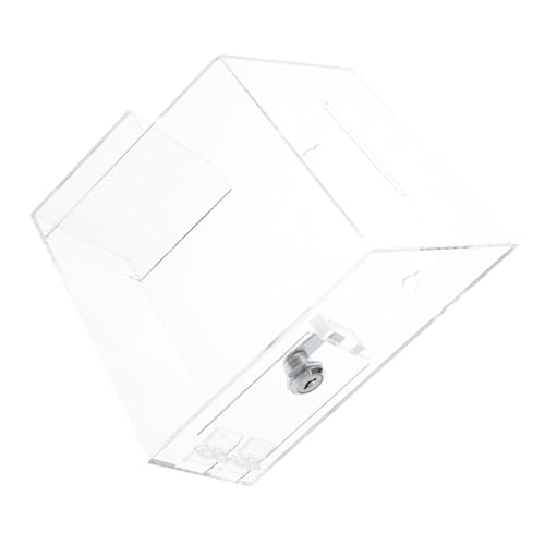 WEKAMOS Spendenbox Acryl Transparent mit Schloss und Schlitz Transparente Kartensammelbox für Büro Charity Wahl und Vorschläge Robust Klare Sicht von WEKAMOS