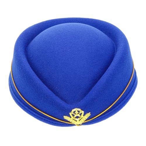 WEKAMOS Stewardess Cosplay Mütze aus Wollfilz Elegante Pilotenmütze im Retro design Modische Airline Uniform Kappe für Damen Verstellbar Geeignet für Kostümparty und Karneval WEKAMOS Stewardess Cosplay Mütze aus Wollfilz Elegante Pilotenmütze im Retro design Modische Airline Uniform Kappe für Damen Verstellbar Geeignet für Kostümparty und Karneval von WEKAMOS