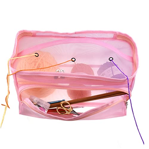 WEKAMOS Strickutensilien Organizer Tasche Strapazierfähigem Netzgewebe mit Reißverschluss für Stricknadeln Häkelhaken und Nähzubehör Große Kapazität Tragbar WEKAMOS Strickutensilien Organizer Tasche Strapazierfähigem Netzgewebe mit Reißverschluss für Stricknadeln Häkelhaken und Nähzubehör Große Kapazität Tragbar von WEKAMOS