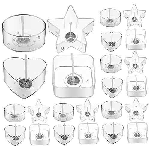 WEKAMOS Teelichthalter mit Teelichtbechern und Dochten für DIY Kerzenherstellung Verschiedene Formen für Kreative Projekte Geruchsneutral und WEKAMOS Teelichthalter mit Teelichtbechern und Dochten für DIY Kerzenherstellung Verschiedene Formen für Kreative Projekte Geruchsneutral und von WEKAMOS