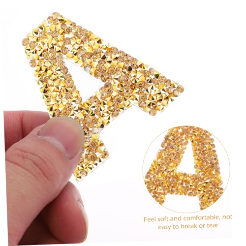 WEKAMOS Teiliges Applikations Patch mit Strasssteinen Goldfarbene Alphabet Stickerei für Kleidung und Rucksäcke Bügel und Nähbare Patches zum Reparieren und Dekorieren von Damen WEKAMOS Teiliges Applikations Patch mit Strasssteinen Goldfarbene Alphabet Stickerei für Kleidung und Rucksäcke Bügel und Nähbare Patches zum Reparieren und Dekorieren von Damen von WEKAMOS