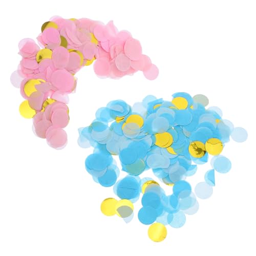 WEKAMOS Teiliges Gender Reveal Konfetti und Blau Rundes Papierkonfetti für Babyparty Dekoration Einfach zu Reinigen Vielseitig als Tischstreu und Partyzubehör Reißfest und Farbintensiv von WEKAMOS