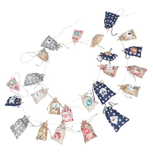 WEKAMOS Teiliges Weihnachts Countdown Jutesäckchen mit Zugband Nummerierte Adventskalender Beutel für DIY Geschenke Süßigkeiten Hängende Deko Familienaktivität Vielseitige von WEKAMOS