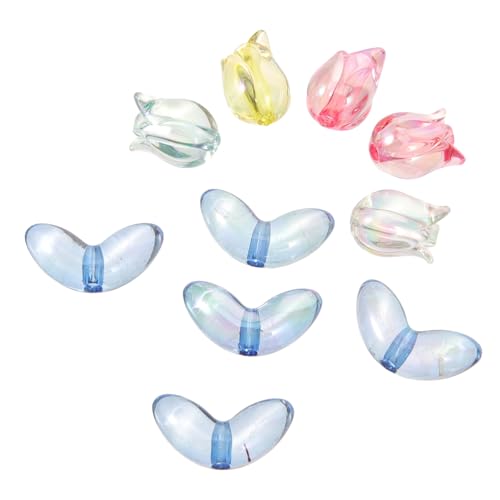 WEKAMOS Transparent Bunte Tulpenperlen Teilig mit Blüten und Blauen Blättern DIY Schmuckherstellung für Armband Halskette und Handykette Kreative Bastelperlen für Accessoires WEKAMOS Transparent Bunte Tulpenperlen Teilig mit Blüten und Blauen Blättern DIY Schmuckherstellung für Armband Halskette und Handykette Kreative Bastelperlen für Accessoires von WEKAMOS