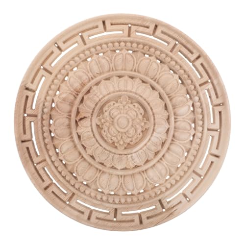 WEKAMOS Unlackierte Holz-onlay Applique Mandala Blume Geschnitzte Runde Holzdekoration Wiederverwendbar Einfache Montage Natürliche Optik Möbel Wandverzierung für Schrank Bett Kommode WEKAMOS Unlackierte Holz-onlay Applique Mandala Blume Geschnitzte Runde Holzdekoration Wiederverwendbar Einfache Montage Natürliche Optik Möbel Wandverzierung für Schrank Bett Kommode von WEKAMOS